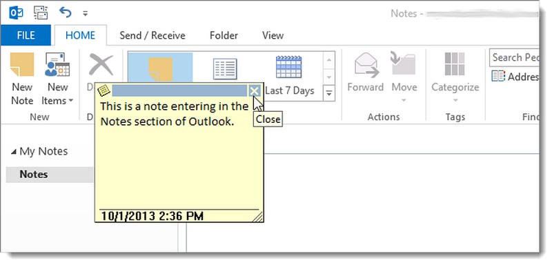 نوت برداری در برنامه Microsoft outlook