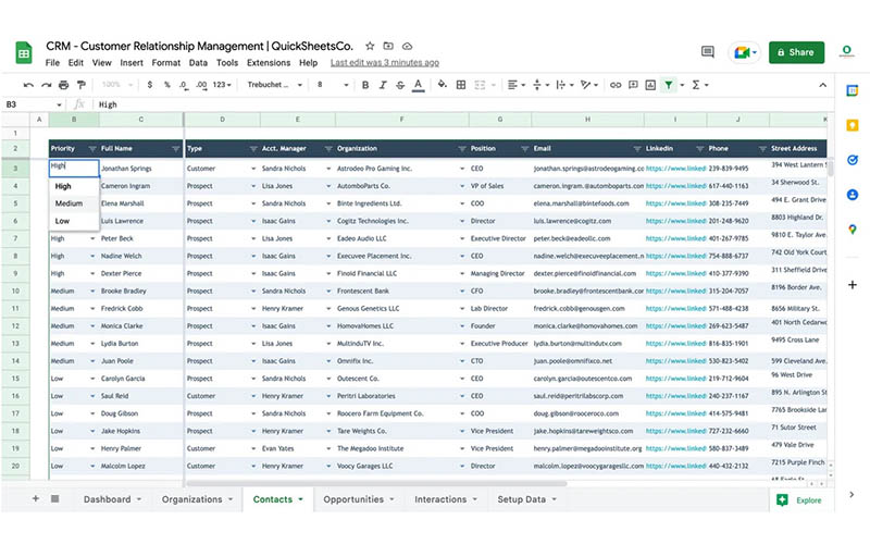 بررسی چند نمونه فایل اکسل CRM 2